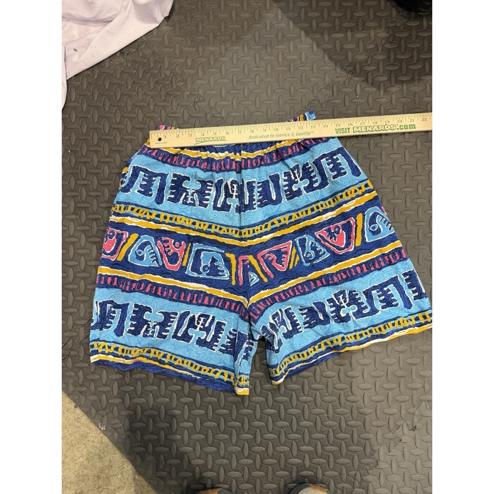 Spiegel Women's Blue Yellow Pink Abstract Print Casual Shorts Size L - Picture 2 of 5
